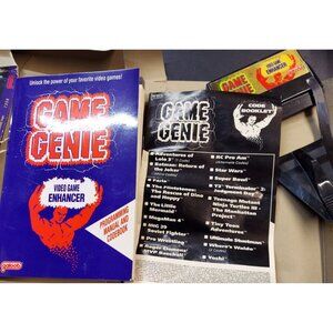 Nintendo Game Genie Video Game Enhancer Bundle * Cheats * Codes * NES *  R01 AB